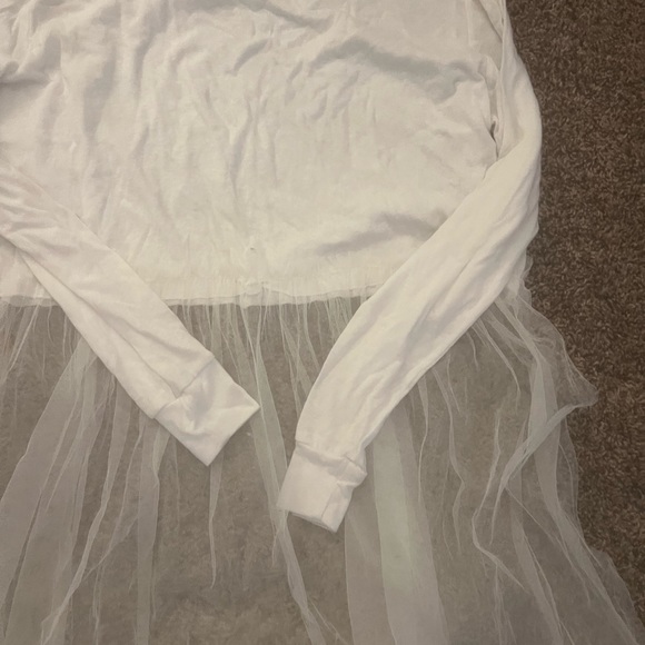 white long sleeve tule shirt dress Long Sleeve. Free people like. Boutique shirt - Picture 3 of 4